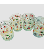 4 Christmas Double Old Fashion Glasses Tree Bell Doll Bird Holly Set Vin... - £11.74 GBP
