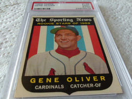 1959 Topps Gene Oliver Rookie #135 Psa 9 Mint (P/D) Cardinals Baseball - $74.99