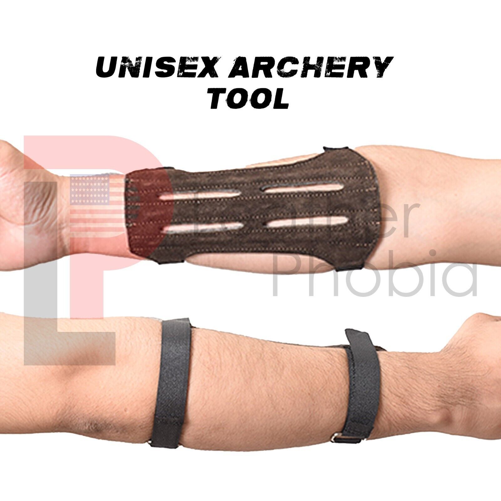 Archery Leather Arm Guard Protector Traditional Forearm Guard Hunting Ar... - $10.62