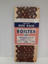 Vintage Boiltex Dark Brown 50 Size Medium Rick Rack Sewing Trim 3 Yds Cotton NIP - £6.23 GBP