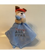 Okie Dokie Mommys All Star Blue Dog Lovey Security Blanket Rattle Baseba... - $12.12 CAD