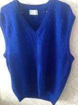NWOT VTG Bennetton Blue 100% Wool Sweater Vest SZ XL Made in Italy - $102.67 CAD