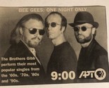 Bee Gees One Night Only Print Ad Vintage TPA4 - £4.67 GBP