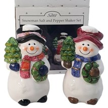 Scotts Collectables Cermanic Snowmen Salt and Pepper Shakers W/ Box Approx. 3.5&quot; - £7.58 GBP
