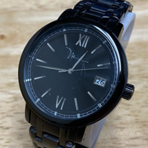 Marc Anthony Mens All Black Steel Roman Analog Quartz Watch~Date~New Battery - £22.40 GBP