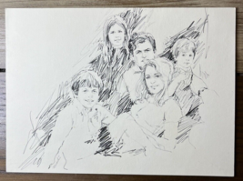 Edward Ted Kennedy and Family Sketched Card Stock 7x5 Reproduction NO En... - £31.89 GBP