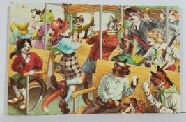 Alfred Mainzer 4967 Sailing &amp; Dancing Dressed Cats Anthropomorphic Postcard N3 - $12.95