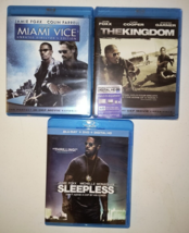 3 Jamie Foxx Movies Blu-ray Lot - Miami Vice + The Kingdom + Sleepless - Action - £11.62 GBP