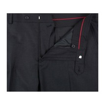 Men Renoir Flat Front Pants 100% Wool Super 140's Classic Fit 555-3 Charcoal image 2
