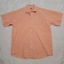 Cinch Mens Western Shirt Size L Large Button Up Orange Short Sleeve Casual - £22.33 GBP