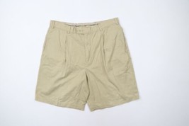 Vintage Tommy Bahama Mens Size 35 Faded Pleated Chinos Chino Shorts Tan Brown - £30.89 GBP