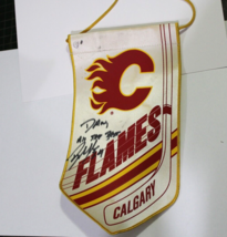 Autographed BRETT RITCHIE Calgary Flames Mini Pennant - $39.55
