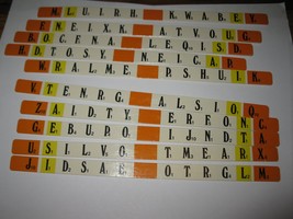 1978 Punchline Board Game Piece: complete Orange Slider Tab set - $3.00
