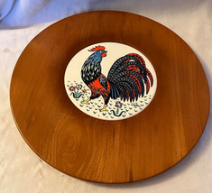VTG Berggren Shelton Rooster Chicken Tile Hanging Wood Plate Trivet Art ... - $23.28