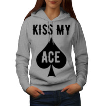 Wellcoda Kiss my Ace Card Gamble Womens Hoodie, Kiss Casual Hooded Sweatshirt - £29.19 GBP