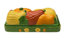 Avon Butter Dish 7&quot; Fall Thanksgiving Harvest MCM Melamine Plastic 70&#39;s ... - £12.62 GBP