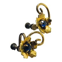 Adorna Vintage / Victorian Style Sterling Silver Gold Tone Screw Back Earrings - £35.96 GBP