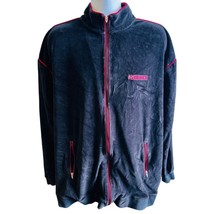  Enyce Velour Track Jacket XXL Black Red Trim Hip Hop Y2K Streetwear - $47.49
