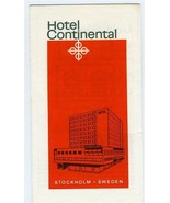 Hotel Continental Brochure Map of Stockholm Sweden 1960&#39;s Carlsberg - £11.75 GBP