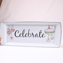 Food Network CELEBRATE Bread And Cheese Serving Tray Christmas White Bla... - £6.80 GBP