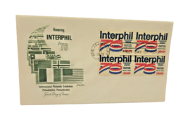1976 First Day Issue Envelope INTERPHIL philadelphia philatelic 4 stamps 13 cent - £5.15 GBP