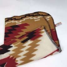 St Labre Indian School Fleece Southwestern Throw Blanket Aztec 31 x 50 - $14.84