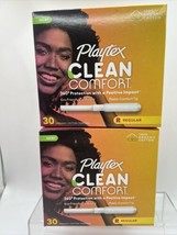 (2) Playtex Clean Comfort R  Tampons 30 Ct Regular Organic Cotton - £13.32 GBP