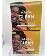 (2) Playtex Clean Comfort R  Tampons 30 Ct Regular Organic Cotton - £13.32 GBP