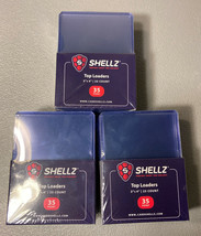 Shellz 3"x4" Toploader Standard 35PT 3 Packs of 25 for a total of 75 toploaders - £19.74 GBP