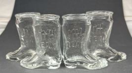 4 Vintage Jim Beam Bourbon Whisky Cowboy Boot Shot Glasses 1oz Shots 3&quot; Tall - £14.46 GBP