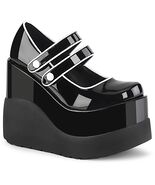 FINAL SALE VOID-37 Women's  5"  Wedge Platform Maryjane Black Shoes 8 - $48.57