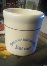 Adult Kitchen Utensil Holder, Ceramic Crock Sexy Slogan on the front Rare - £127.88 GBP