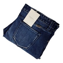 Kancan Cane Mid Rise Slim Straight Jeans Size 15/31 Dark Wash Distressed... - £56.18 GBP