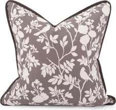 Pillow Throw HOWARD ELLIOTT 24x24 Sparrow Charcoal White Gray Down Insert - £278.97 GBP