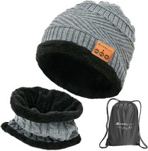 Bluetooth Beanie Wireless Hat with Scarf ? Headphone Beanie Hat with Upgraded Bl - £31.97 GBP