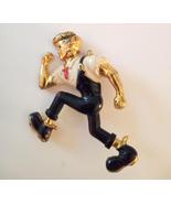 Archie Like High Polish Gold Tone Metal Enamel Shirt Pin Jewelry Vintage - $43.85