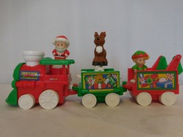Fisher-Price Little People Musical Christmas Train Santa, Elf &amp; Reindeer  - £17.04 GBP