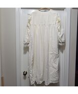 Antique 1920&#39;s Off White Cotton Handmade Hospital Gown Embroidered Women... - $117.48 CAD
