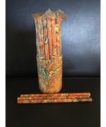 Vintage Psychadelic Groovy Tie Dye Swirl Pencil Holder and 38 Wood Pencils - $729.31 MXN