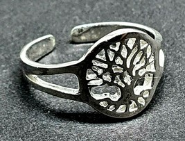 Toe Ring Celtic Tree of Life Solid 925 Sterling Silver Yggdrasil Adjustable Uk - £9.88 GBP