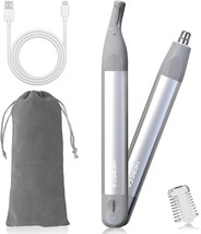 Nose Hair Trimmer For Women 2In1 Facial Hair Removal Trimmer - Metal, Silver - £26.25 GBP