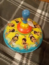 Vintage Ohio Art 10 Little Indians Tin Litho Metal Toy Spinning Top Works - £15.37 GBP