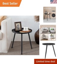 Compact Matte Black Side Table - Durable &amp; Elegant for Living Room or Be... - $38.00