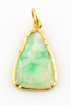 22k Gold Carved Jadeite Pendant Gorgeous - £1,424.40 GBP