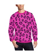 Pink Leopard Men&#39;s All Over Print Fuzzy Sweatshirt - £34.65 GBP
