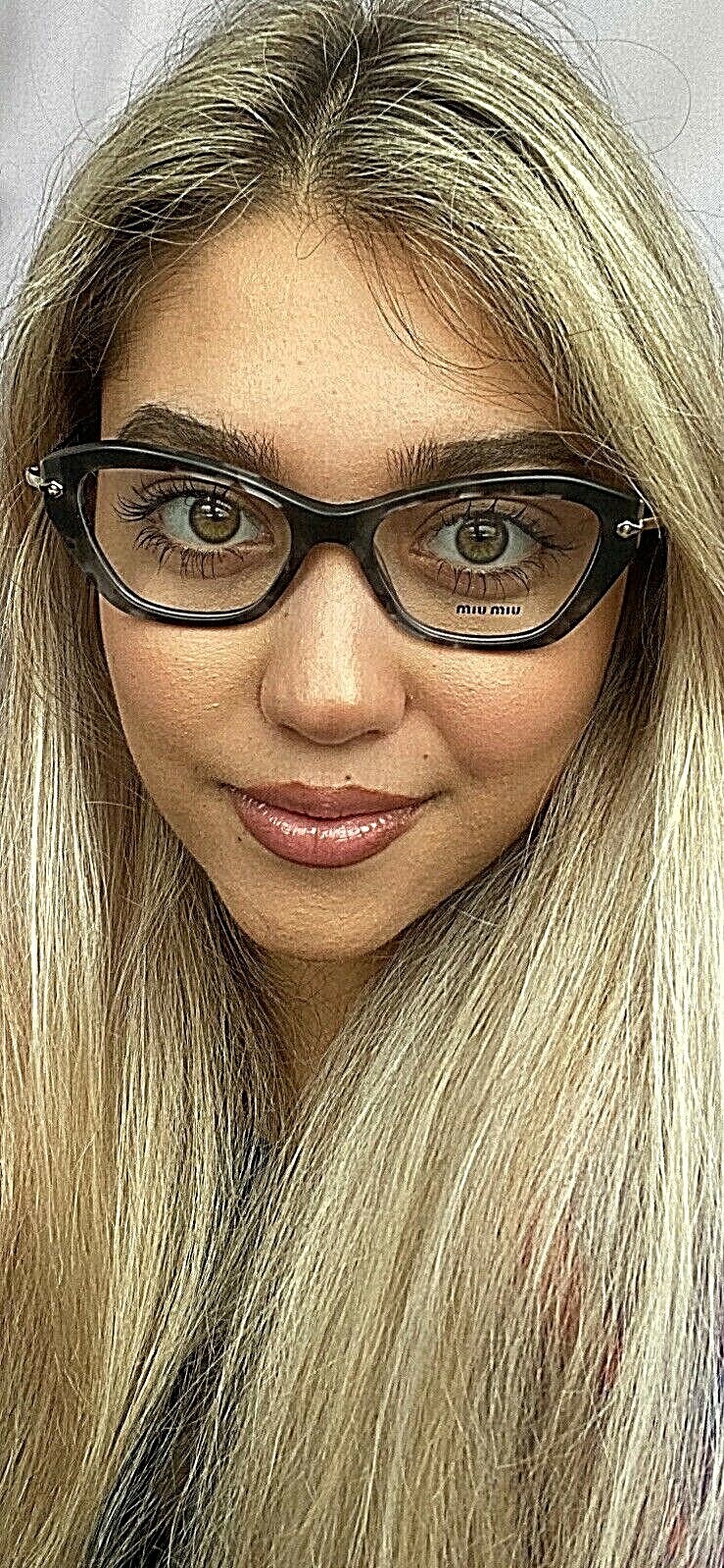 Miu Miu VMU 04L UBA-101 52mm Cat Eye Gray Turquoise Women's Eyeglasses Frame Item image 7