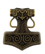 Hebilla de cinturón Thor&#39;s Hammer Viking Celtic Raven Skane Metal Bronce... - £22.35 GBP