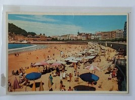 Postcard San Sebastian Beach Partial View Spain Posted 1954 Writing Stamped - £6.91 GBP