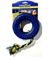 Good Year Tire Dog Chew Toy Chew Treads With Knotted Rope Natural Rubber - £22.51 GBP