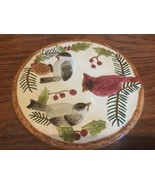 Sonoma Knollwood Christmas Fall Winter Cardinal Chickadee Ceramic Trivet 8&quot; - $10.99